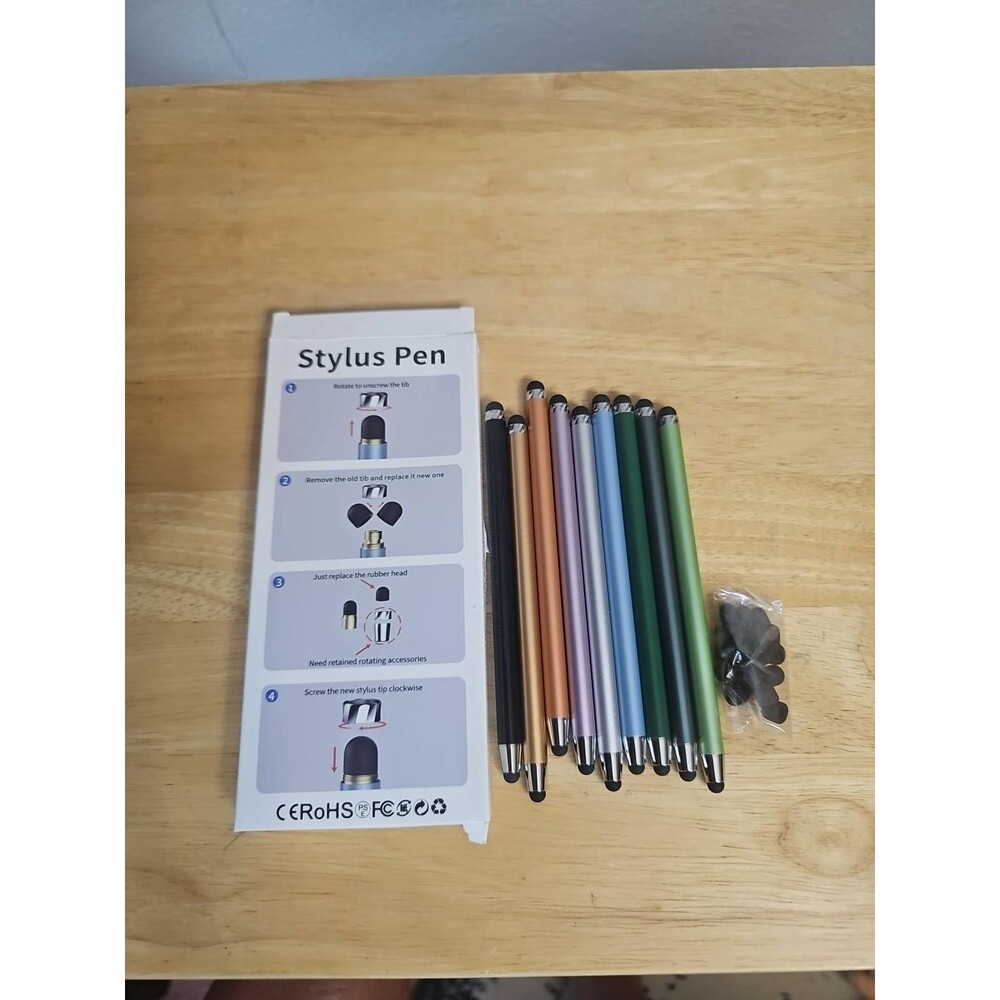 9 Pack Stylus Pens for iPad iPhone Android Touchscreen + Replacement Tips